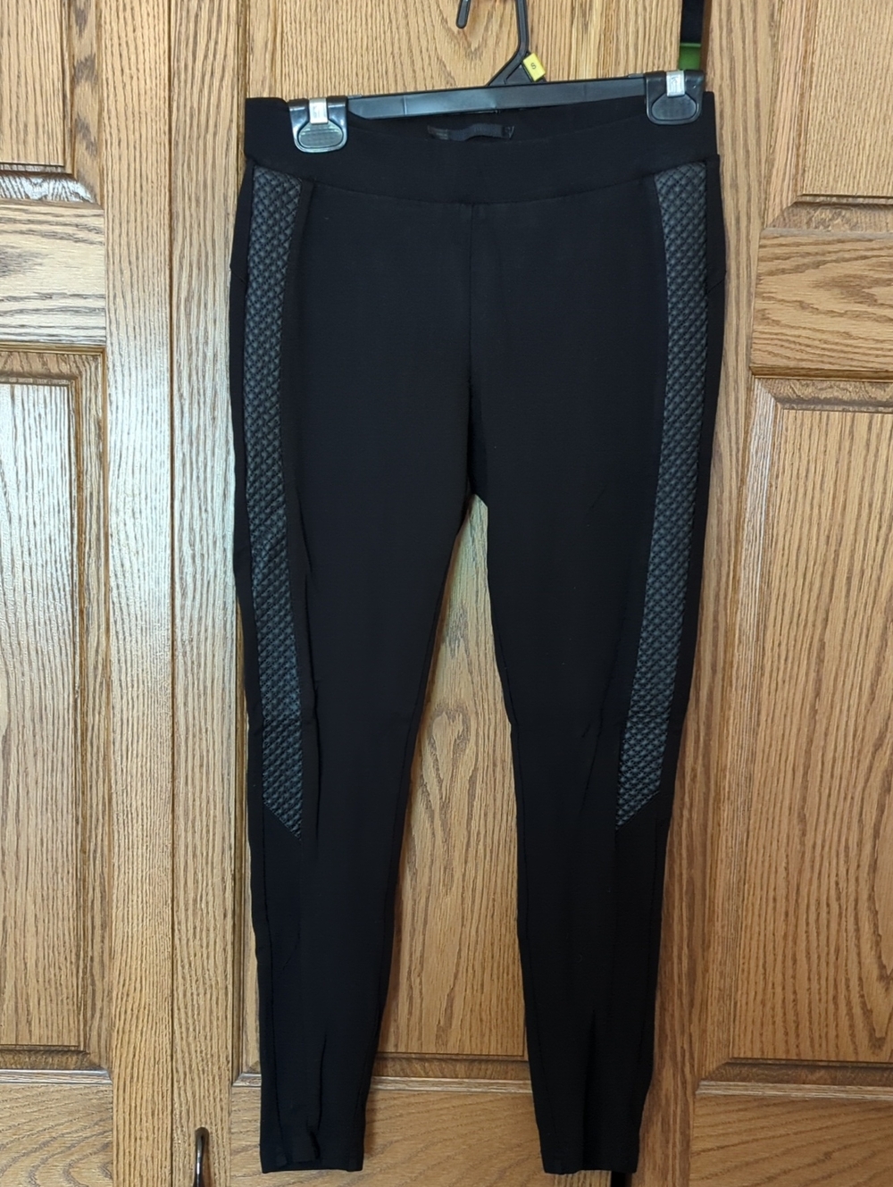 Maurices Black Ponte Leggings with Quilted Side Panels